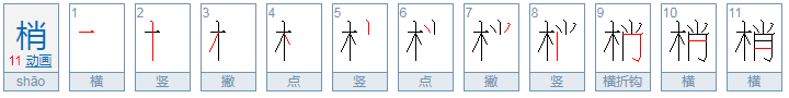 梢字能组什么词