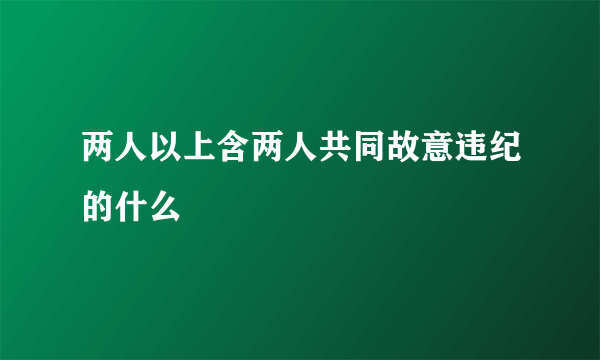 两人以上含两人共同故意违纪的什么