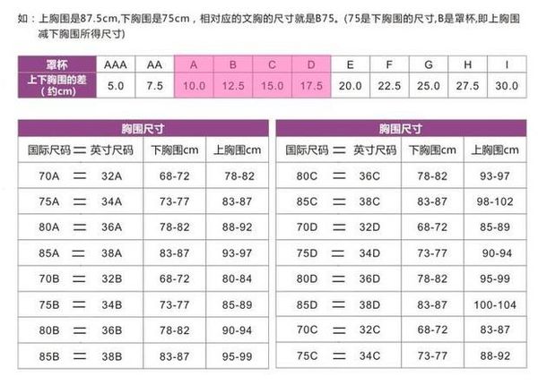 34c罩杯的内衣是多大的尺码？