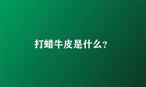 打蜡牛皮是什么？