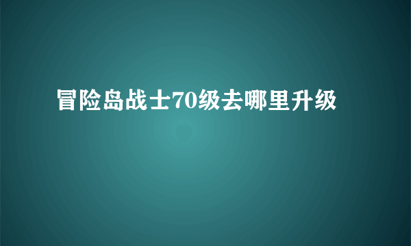 冒险岛战士70级去哪里升级