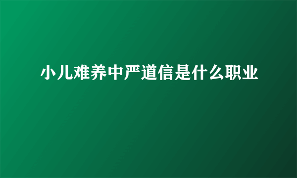 小儿难养中严道信是什么职业