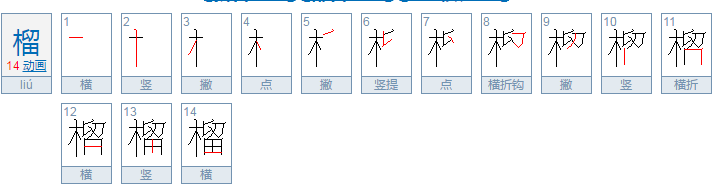 榴字拼音和组词