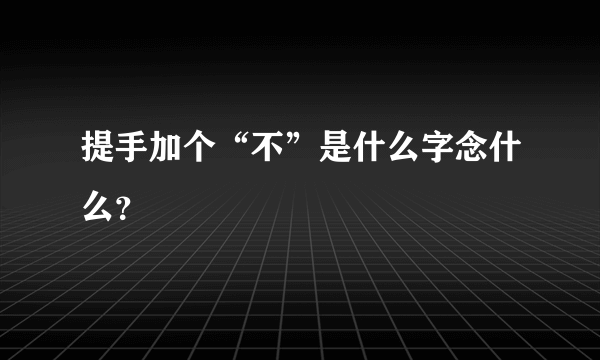 提手加个“不”是什么字念什么？