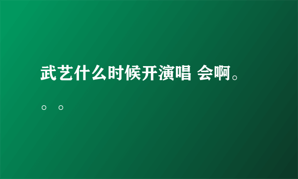 武艺什么时候开演唱 会啊。。。