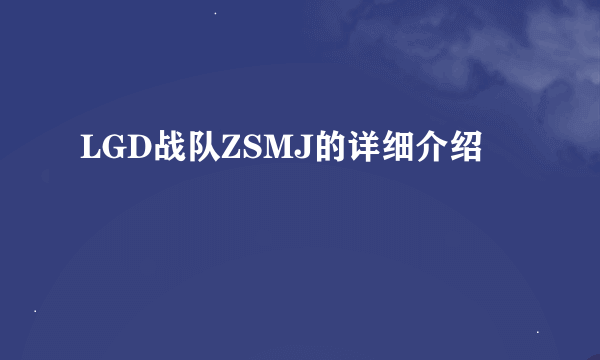 LGD战队ZSMJ的详细介绍