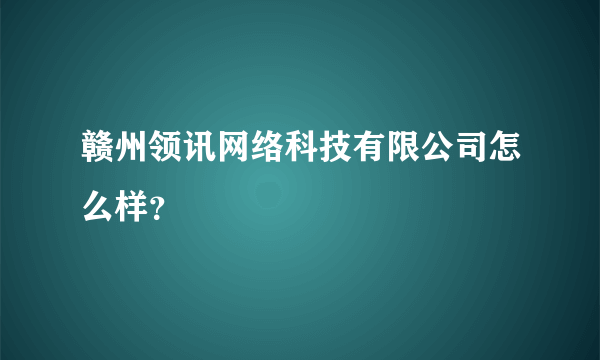 赣州领讯网络科技有限公司怎么样？