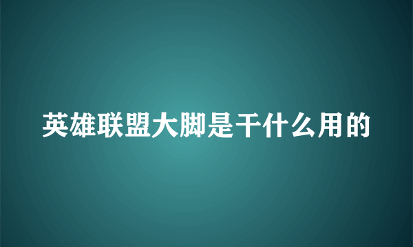 英雄联盟大脚是干什么用的