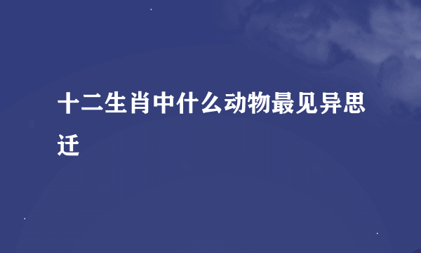 十二生肖中什么动物最见异思迁