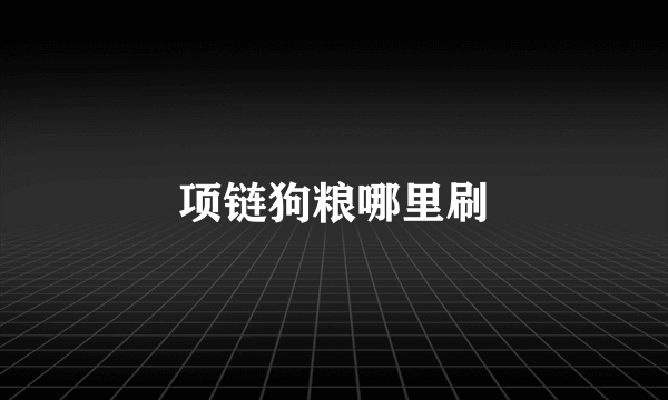 项链狗粮哪里刷