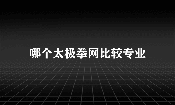 哪个太极拳网比较专业