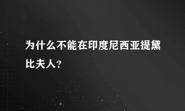 为什么不能在印度尼西亚提黛比夫人？