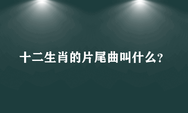 十二生肖的片尾曲叫什么？