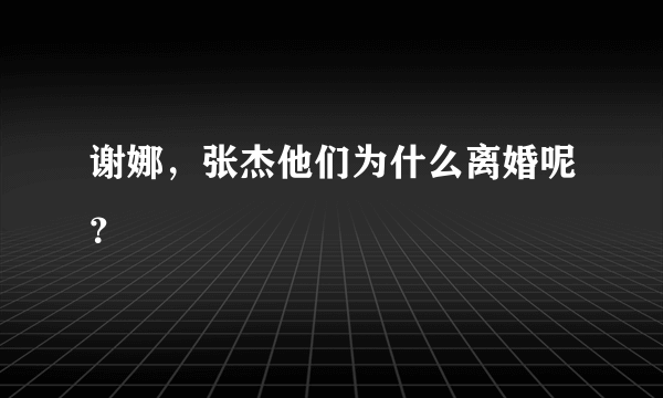 谢娜，张杰他们为什么离婚呢？