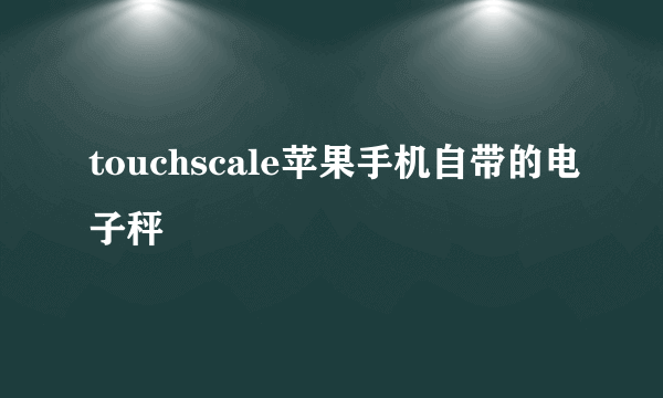 touchscale苹果手机自带的电子秤