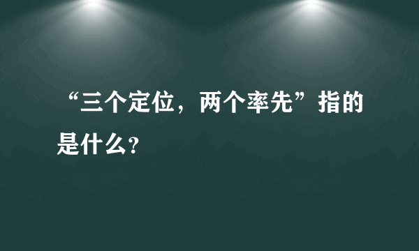 “三个定位，两个率先”指的是什么？