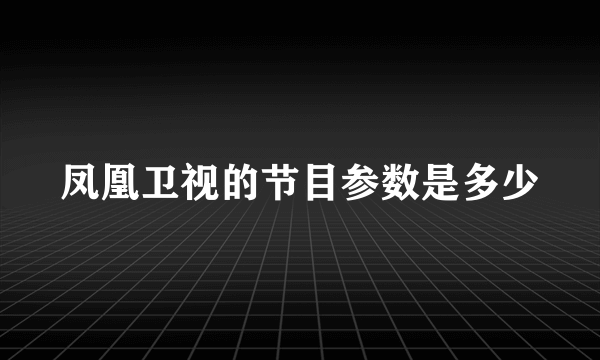 凤凰卫视的节目参数是多少