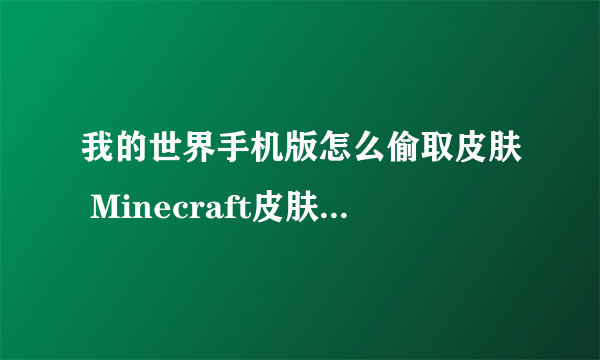 我的世界手机版怎么偷取皮肤 Minecraft皮肤偷取器介绍