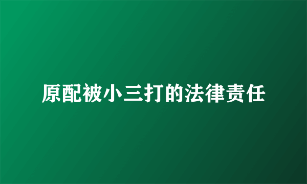 原配被小三打的法律责任