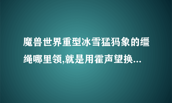 魔兽世界重型冰雪猛犸象的缰绳哪里领,就是用霍声望换的那个·