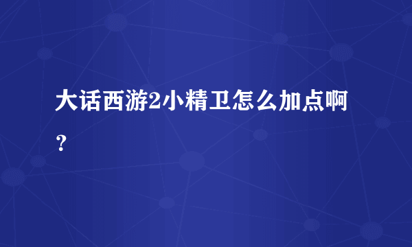 大话西游2小精卫怎么加点啊？