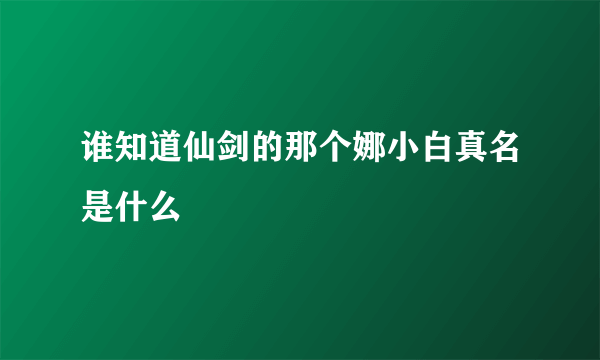 谁知道仙剑的那个娜小白真名是什么