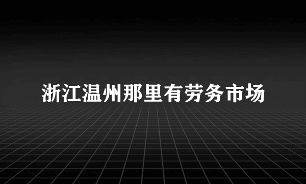 浙江温州那里有劳务市场