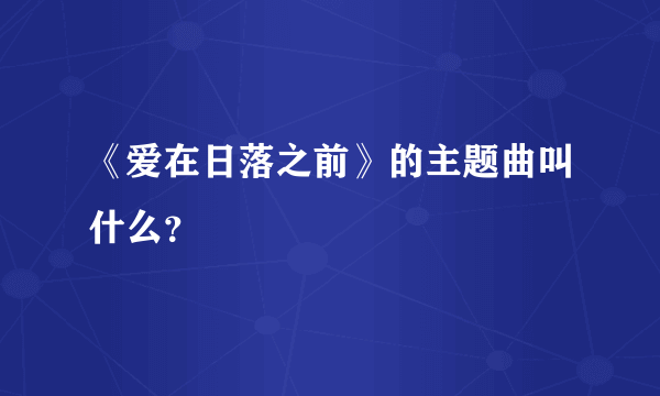 《爱在日落之前》的主题曲叫什么？