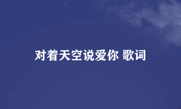 对着天空说爱你 歌词