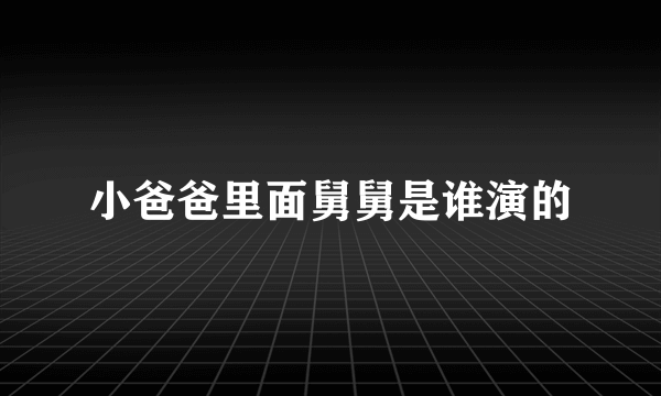 小爸爸里面舅舅是谁演的