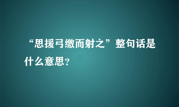 “思援弓缴而射之”整句话是什么意思？