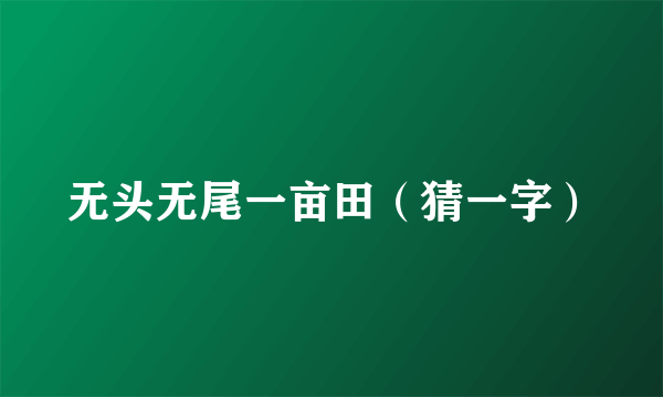 无头无尾一亩田（猜一字）