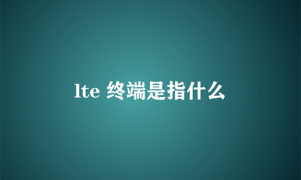 lte 终端是指什么