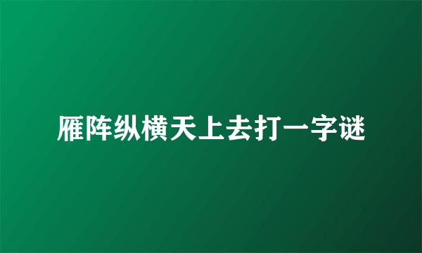 雁阵纵横天上去打一字谜