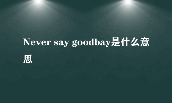 Never say goodbay是什么意思