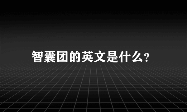 智囊团的英文是什么？