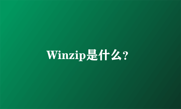 Winzip是什么？