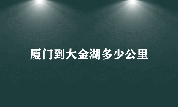 厦门到大金湖多少公里