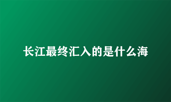 长江最终汇入的是什么海