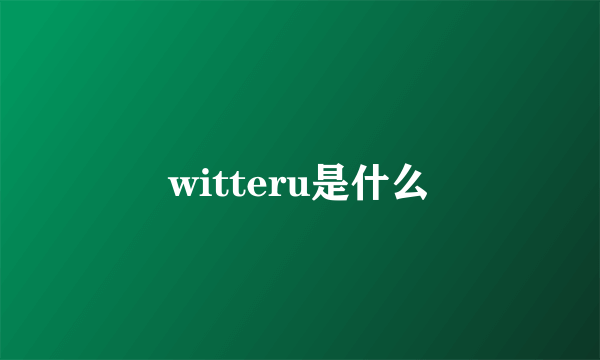 witteru是什么