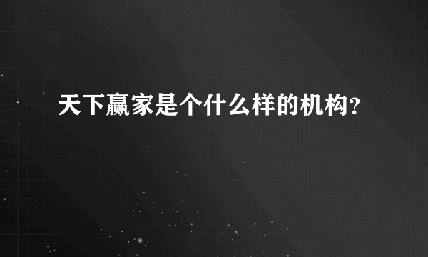 天下赢家是个什么样的机构？