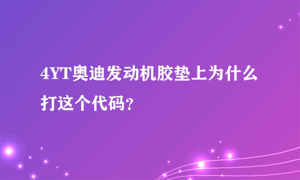 4YT奥迪发动机胶垫上为什么打这个代码？