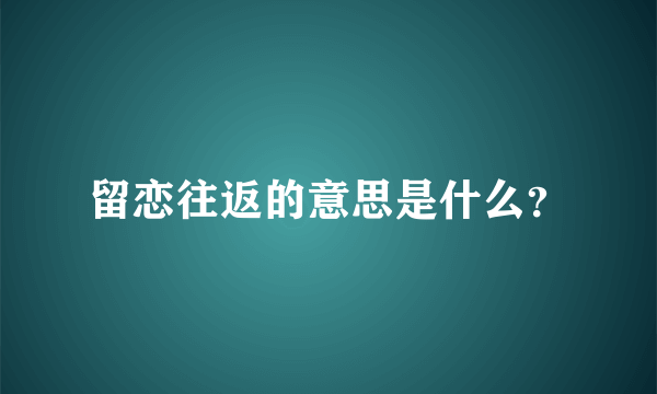 留恋往返的意思是什么？