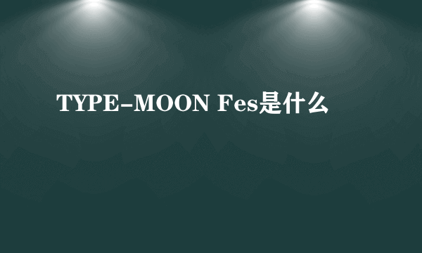 TYPE-MOON Fes是什么