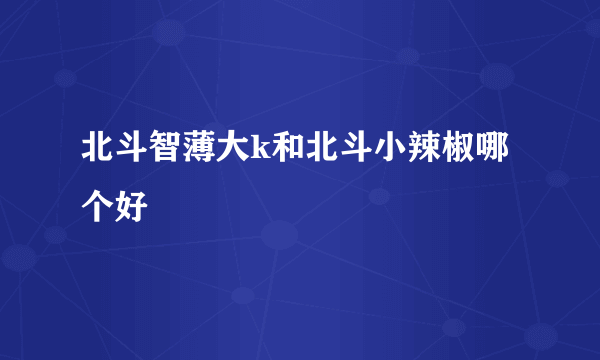 北斗智薄大k和北斗小辣椒哪个好