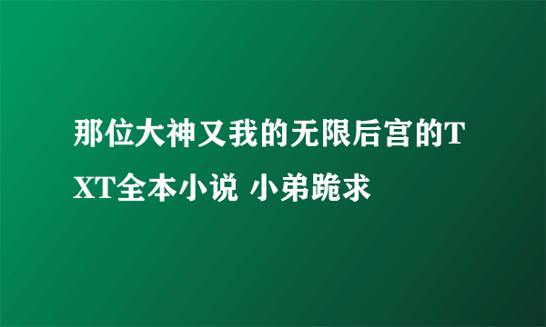 那位大神又我的无限后宫的TXT全本小说 小弟跪求