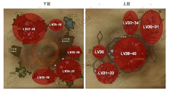 谁给个永恒之塔obs上层、深层怪物等级分布图