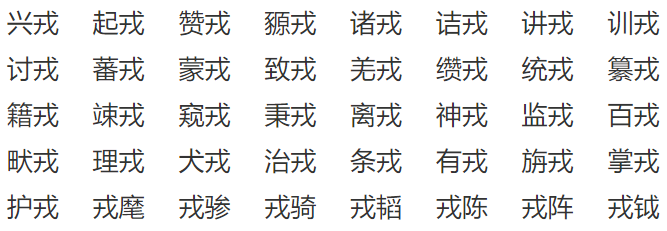 戎字可以组什么词语