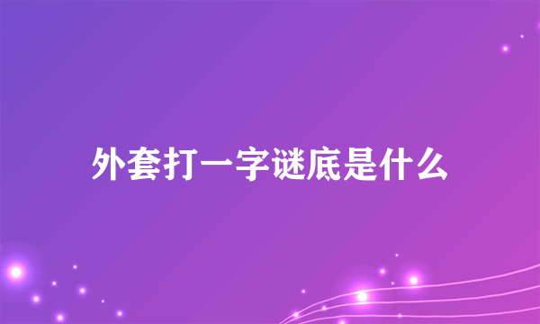 外套打一字谜底是什么