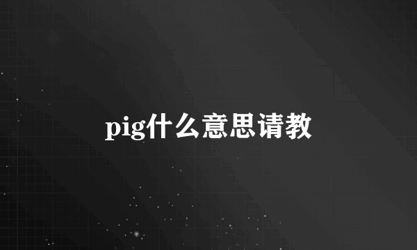 pig什么意思请教